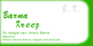 barna krecz business card